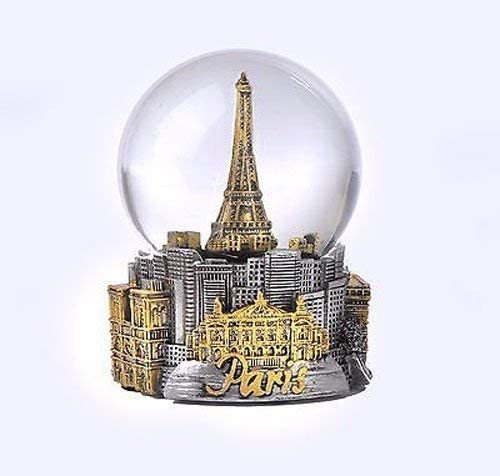 Custom Paris Eiffel water globe 100mm with Musical Tune