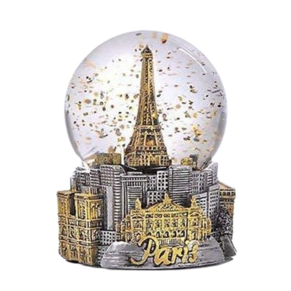 Custom Paris Eiffel water globe 100mm with Musical Tune