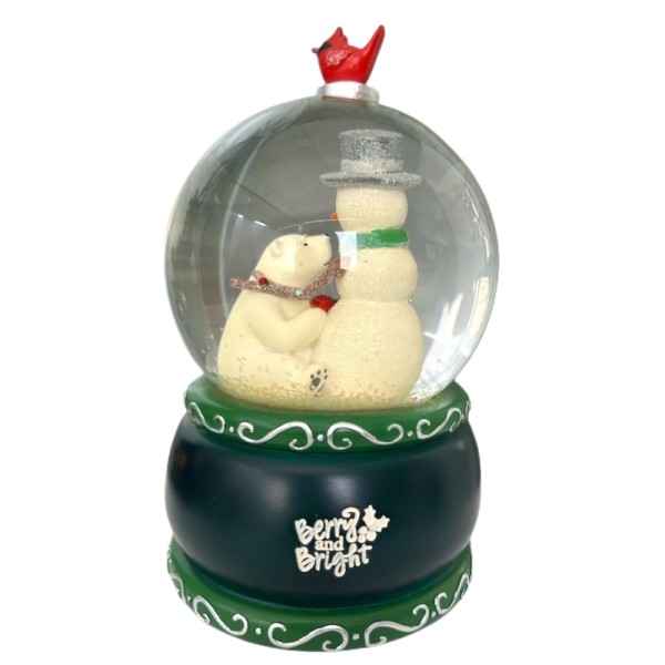 Custom Christmas Snowman snow globe 100mm with Musical Tune