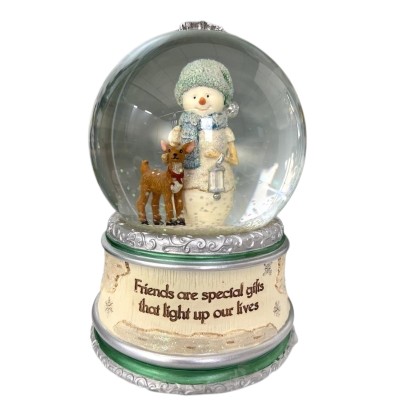 Custom Christmas Snowman snow globe 100mm with Musical Tune