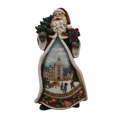 Custom Christmas Santa Holding gift figurine 9 H