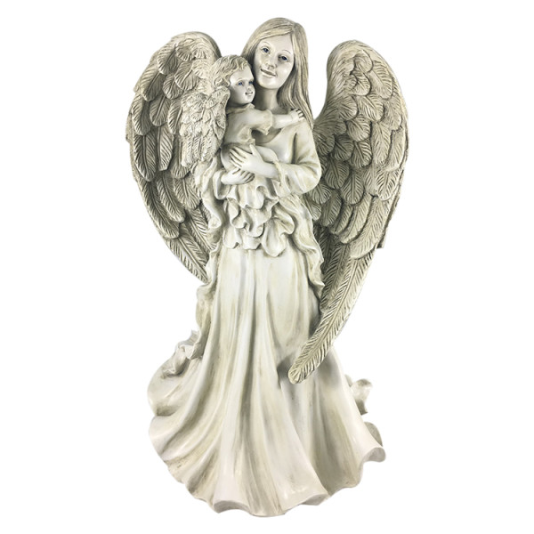 Custom Garden Angel mother with Baby cherub 28 H