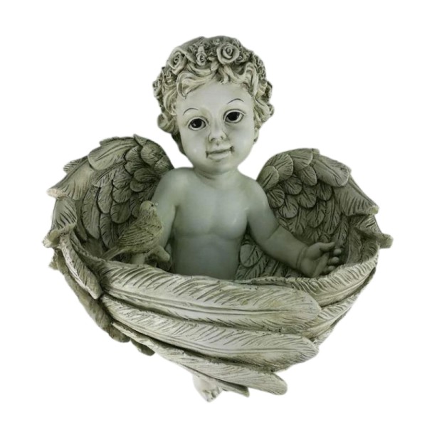 Custom Garden Cherub Bird Feeder 12 H