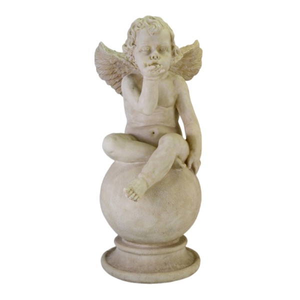 Custom Garden Cherub blowing 12 H