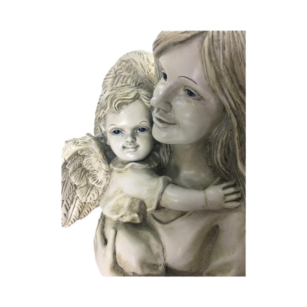 Custom Garden Angel mother with Baby cherub 28 H