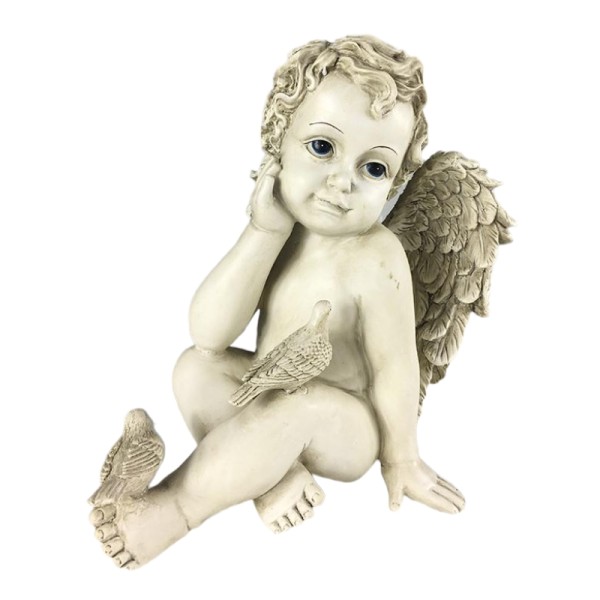 Custom Garden Cherub with Dove 10 H