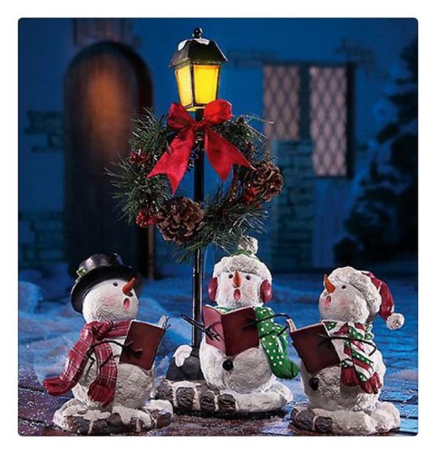 Custom Garden decorative Street light Snowman Solar light 12 H