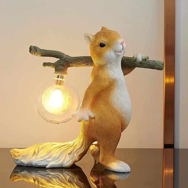Custom Squirrel light lamp - 9.85 H