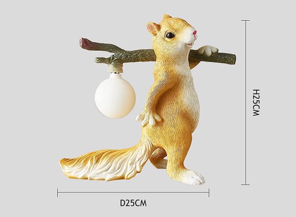 Custom Squirrel light lamp - 9.85 H