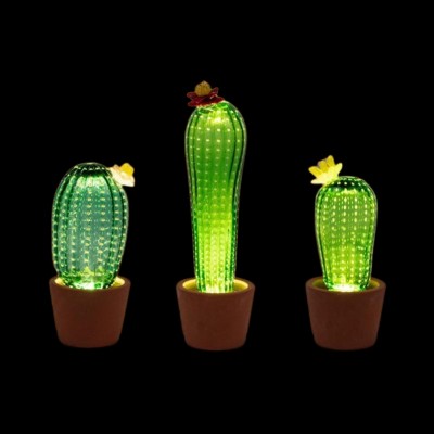 Custom Cactus Light Lamp set of 3 - 12 H / 12.8 H / 17.3 H