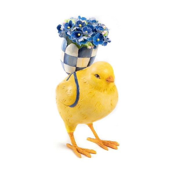 Custom Yellow Chicken with Checkered basket - 5.25 H