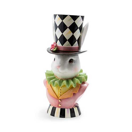 Custom Curtly Checkered Rabbit Planter   - 18.25 H