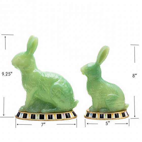 Custom Rabbit in jade finish with Checker base   - 9.5 H / 8 H