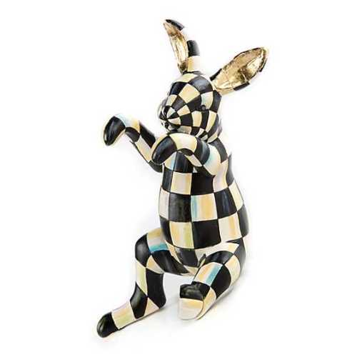 Custom Curtly Checkered Rabbit Planter hanger   - 9.5 H