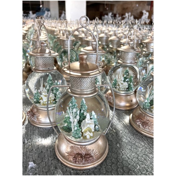 Custom Christmas LED lit  snow globe 100mm