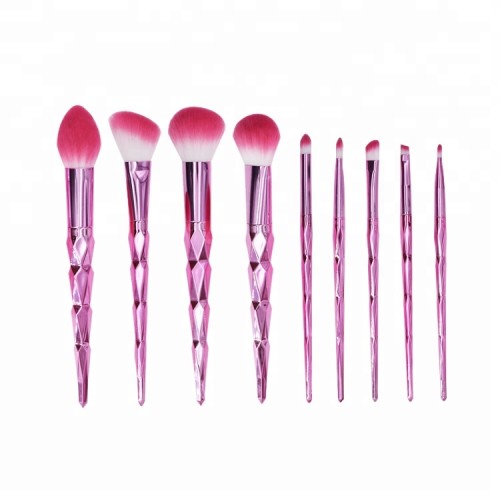 9 Pieces Creative Fashion Cosmetic Brush Crystal Makeup Brushes Set