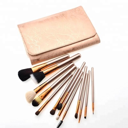2018 New Private Label Make Up Brush 12 Pieces Bling Makeup Brush Fashion Rosa Gold Color