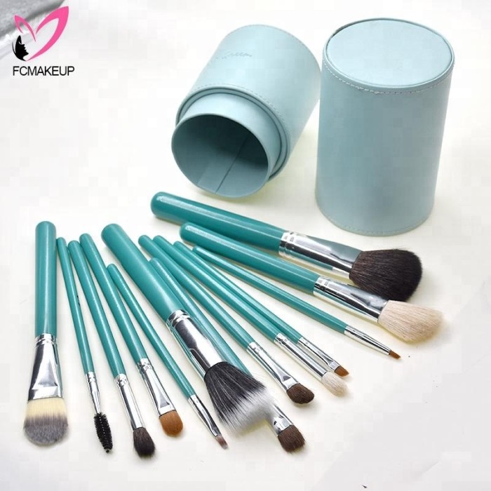 13pcs Makeup Brush Tool Multi-Color Cup Holder Cosmetic Horse Pony Hair Goat Hair Eye Shadow Brush