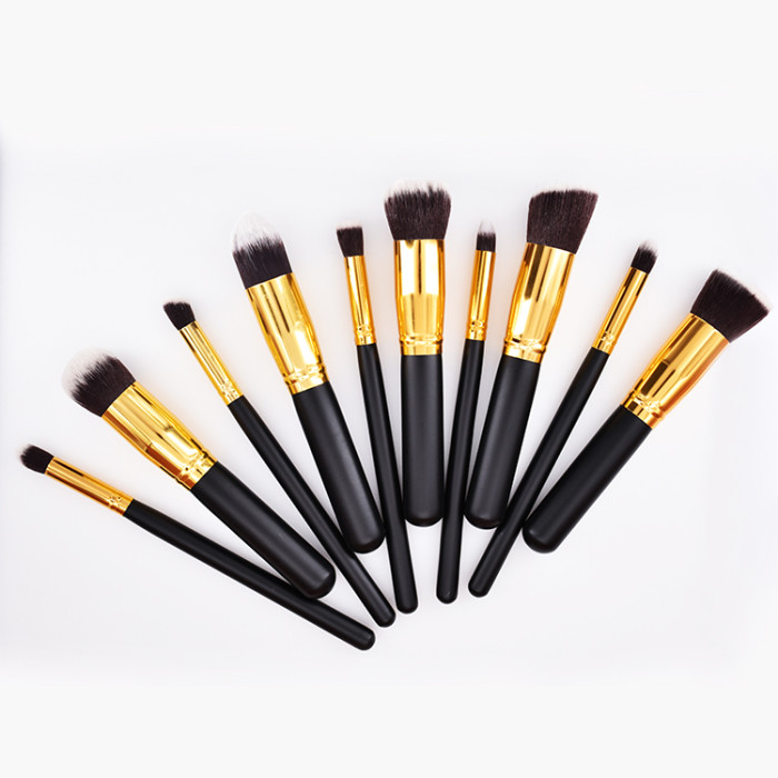 10 Pcs Foundation Blending Blush Eyeliner Face Powder Makeup Brushes Set