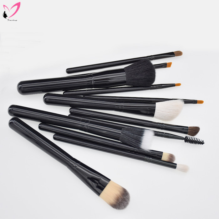 Custom Branding Black Professional Makeup Brush Set With Holder