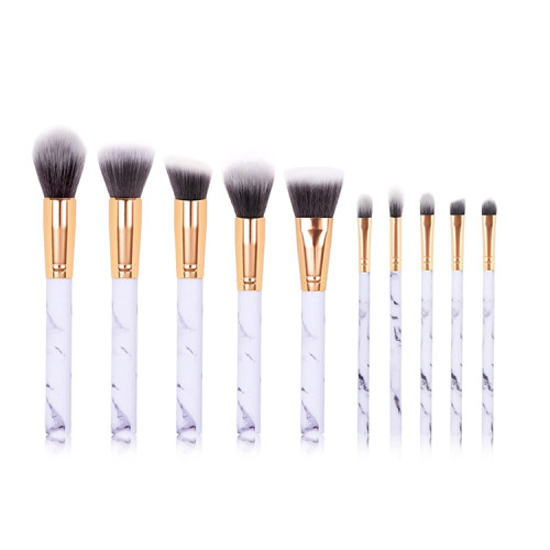 Professional 10 piece marble makeup brush set with box