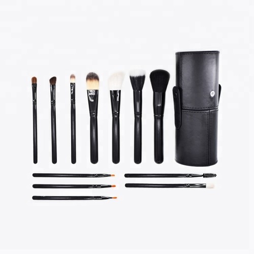 Custom Branding Black Professional Makeup Brush Set With Holder