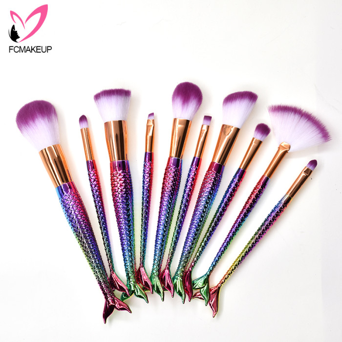 2018 Professional Mermaid Fish Tail Unicorn Makeup brushes Set