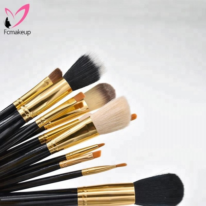Makeup Brushes kit 12pcs set Goat Hair Powder Brush Pony Hair Eyeshadow Brush Travel set with zip pouch