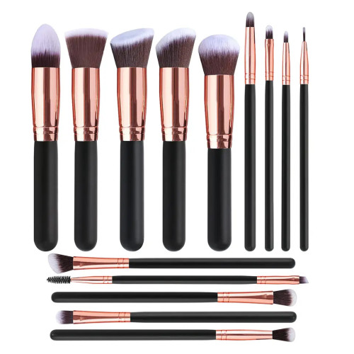 Custom logo unique black travel makeup brushes private label luxury brushes set make up luxury makeup brush kit set