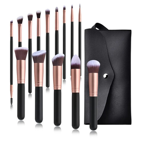 Custom logo unique black travel makeup brushes private label luxury brushes set make up luxury makeup brush kit set