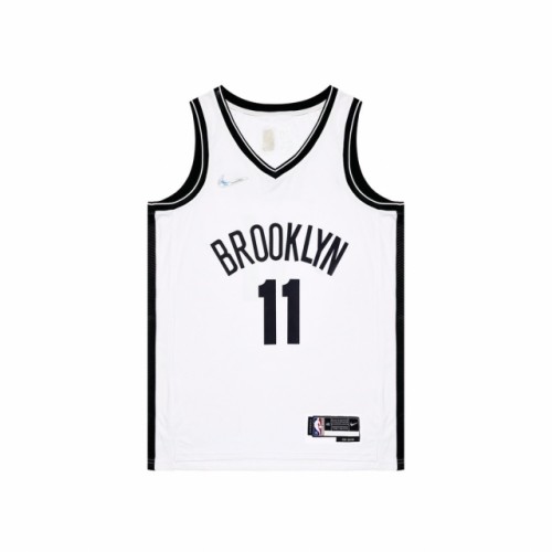 Brooklyn Nets Kyrie Irving 75th anniversary logo jersey black white