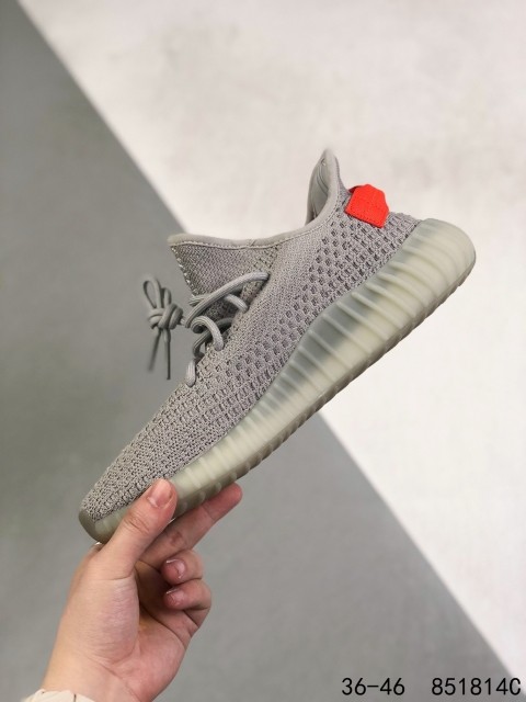 Grey & red 350V2 shoes