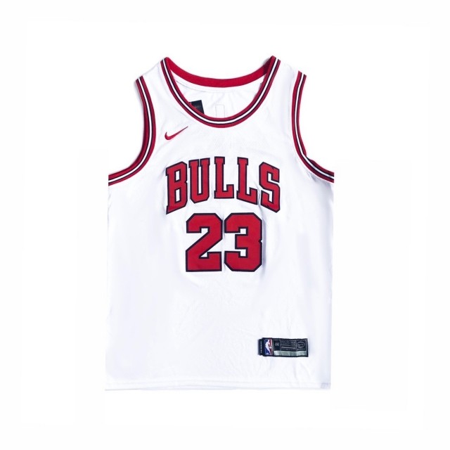 Chicago Bulls MJ embroidery logo jersey white red