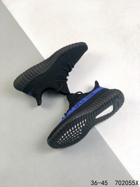 Black & blue 350V2 shoes