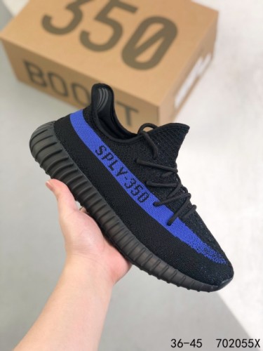 Black & blue 350V2 shoes