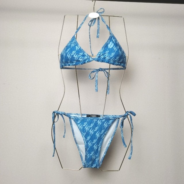 F*ndi one piece & bikini swimsuit blue