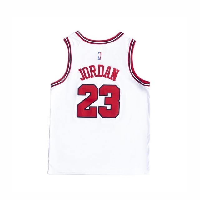 Chicago Bulls MJ embroidery logo jersey white red