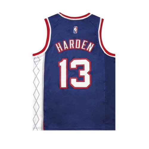 Brooklyn Nets James Harden embroidery logo jersey navy blue