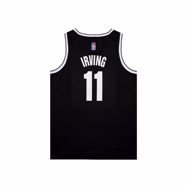 Brooklyn Nets Kyrie Irving 75th anniversary logo jersey black white