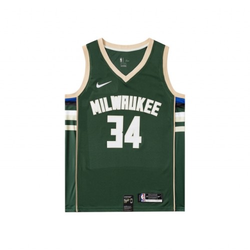 Milwaukee Bucks #34  hot pressing logo  jersey green