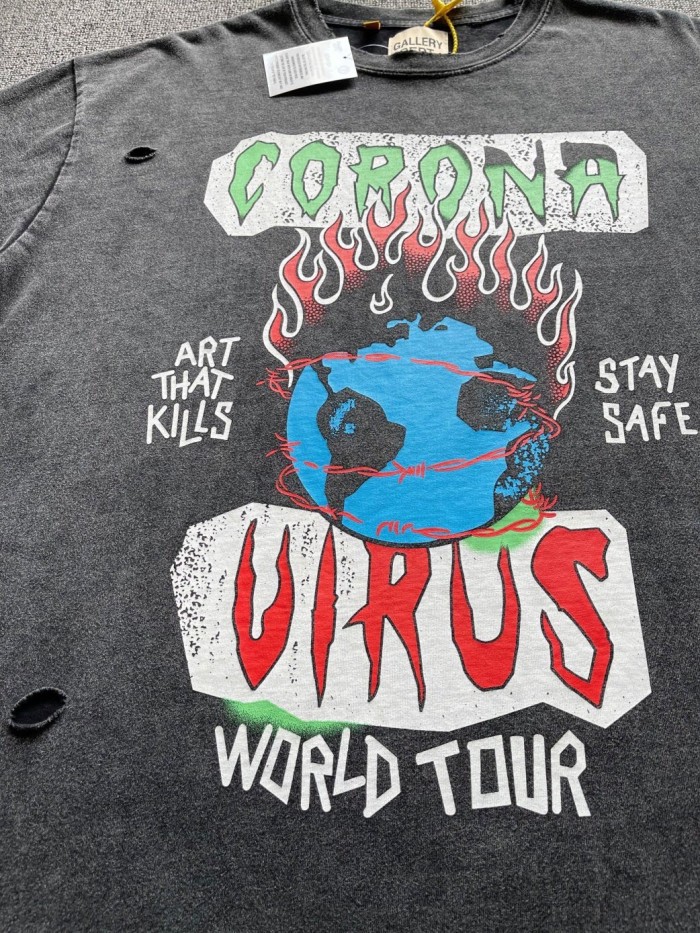 corona virus world tour washed heavy tee
