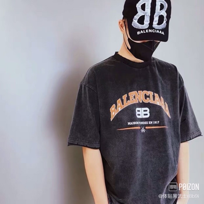 1:1 quality double B logo washed tee-双B短袖