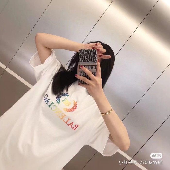 1:1 quality Gradient ear of wheat embroidered logo tee-渐变麦穗短袖