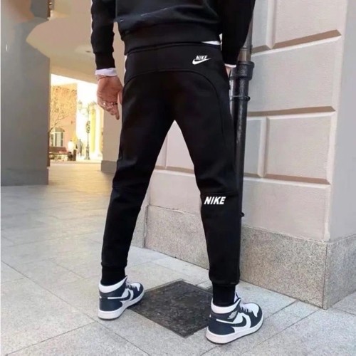 Tech fleece elastic logo pants black grey -小腿字母运动裤