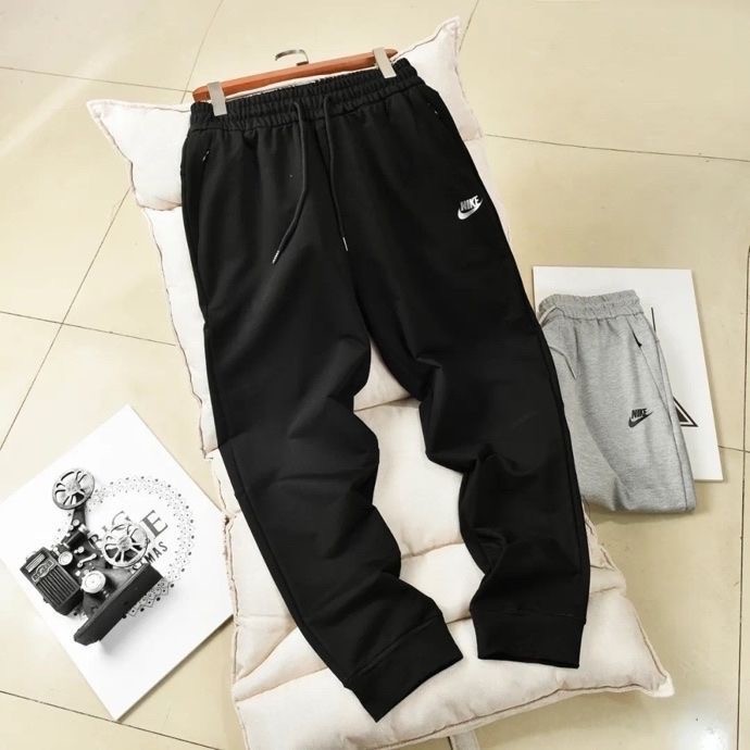 Tech fleece elastic logo pants black grey -小腿字母运动裤