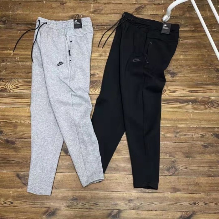 Tech fleece logo zipper jogging pants black grey-空气层拉链口袋裤