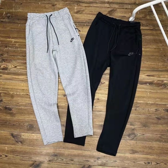Tech fleece logo zipper jogging pants black grey-空气层拉链口袋裤