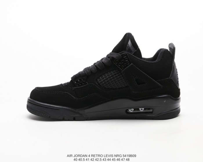 Air J*rd@n 4 black cat sneaker shoes-四代黑猫鞋