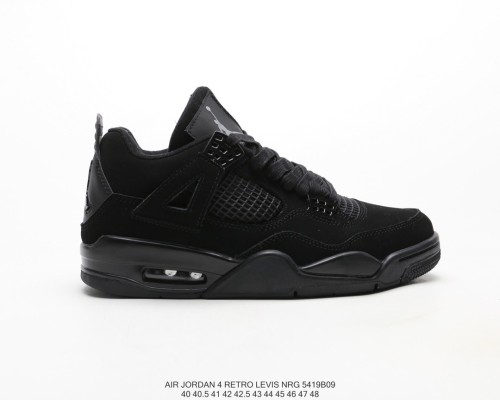 Air J*rd@n 4 black cat sneaker shoes-四代黑猫鞋