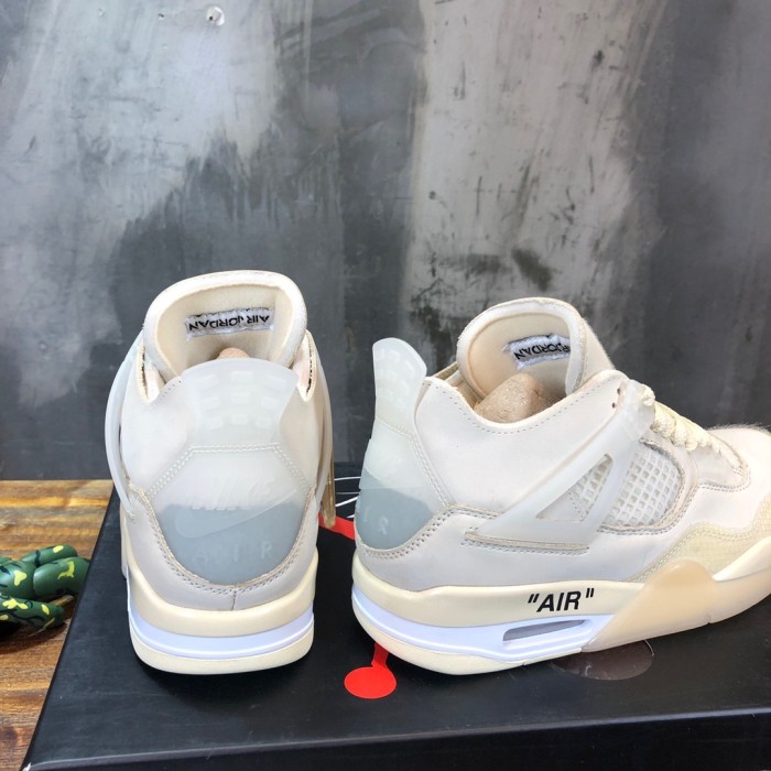 1:1 quality Of-white Air J*rd@n AJ4 sneaker shoes-ow白乔4